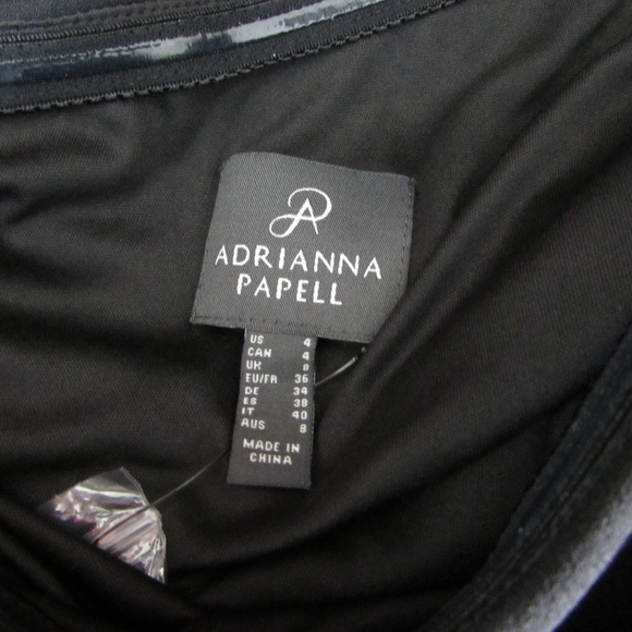 Adrianna Papell Crepe One Shoulder Gown Beaded 4 - Picture 7 of 7